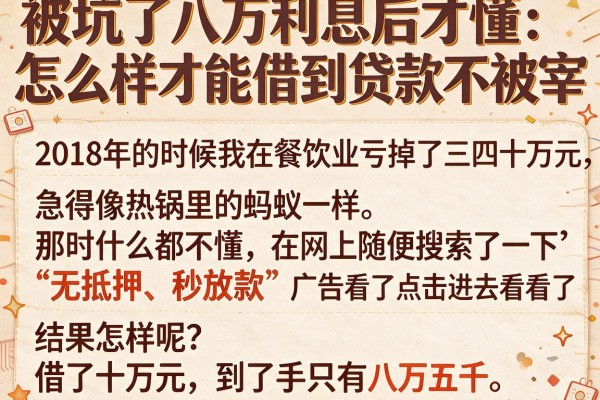 被坑了八万利息后才懂：怎么样才能借到贷款不被宰