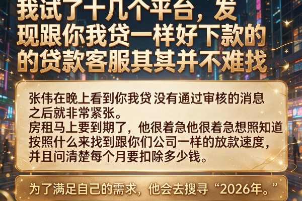 我试了十几个平台，发现跟你我贷一样好下款的贷款客服其实并不难找