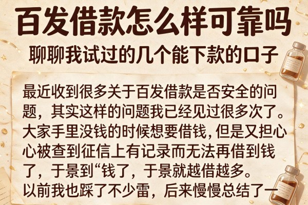 百发借款怎么样可靠吗，聊聊我试过的几个能下款的口子