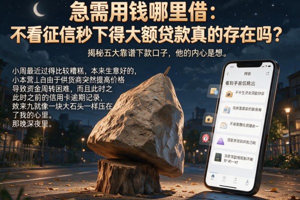 急需用钱哪里借？不看征信秒下得大额贷款真的存在吗？揭秘五大靠谱下款口子