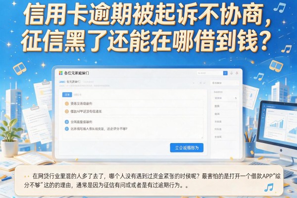 信用卡逾期被起诉不协商，征信黑了还能在哪借到钱？
