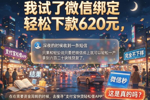 我试了微信绑定轻松下款620元，结果和支付宝快贷轻松借app完全不一样