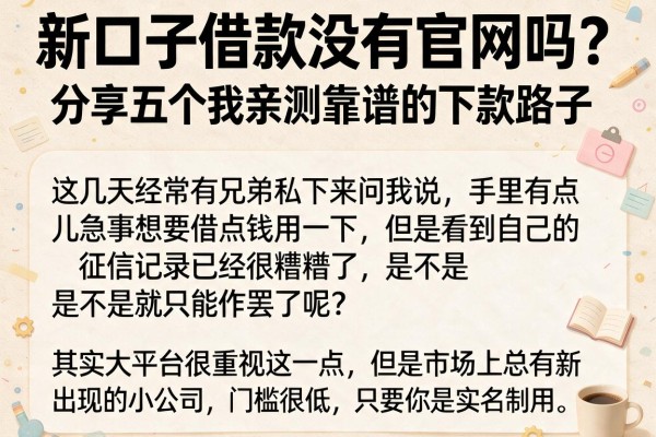 新口子借款没有官网吗？分享五个我亲测靠谱的下款路子