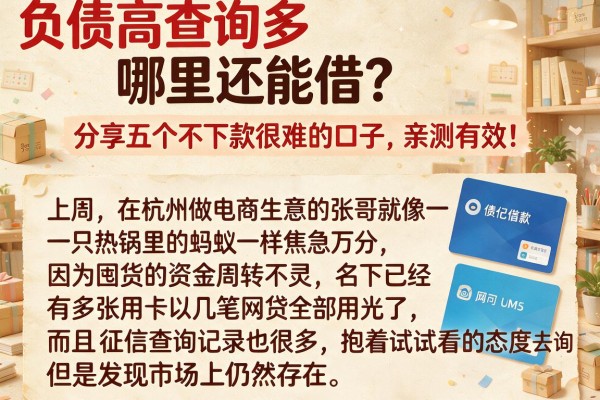 负债高查询多哪里还能借？分享五个不下款很难的口子，亲测有效！