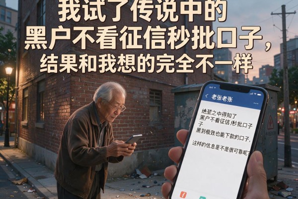 我试了传说中的黑户不看征信秒批口子，结果和我想的完全不一样