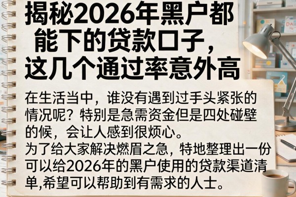 揭秘2026年黑户都能下的贷款口子，这几个通过率意外高