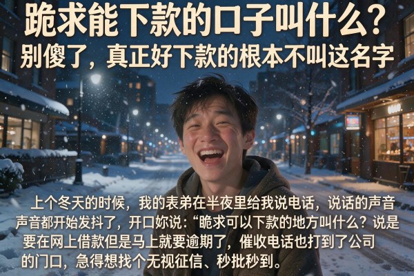 跪求能下款的口子叫什么？别傻了，真正好下款的根本不叫这名字