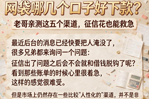 网袋哪几个口子好下款？老哥亲测这五个渠道，征信花也能救急