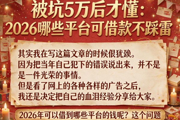被坑5万后才懂：2026哪些平台可借款不踩雷