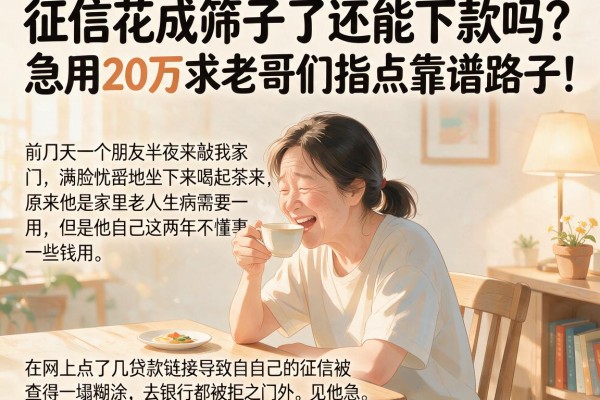征信花成筛子了还能下款吗？急用20万求老哥们指点靠谱路子！