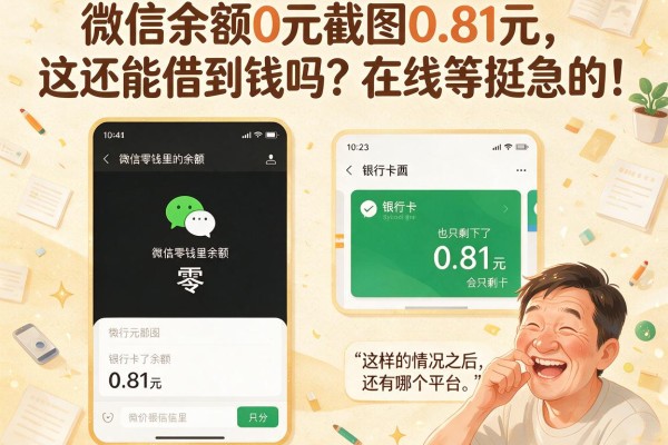 微信余额0元截图0.81元，这还能借到钱吗？在线等挺急的！