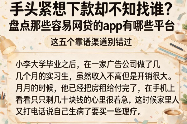 手头紧想下款却不知找谁？盘点那些容易网贷的app有哪些平台，这五个靠谱渠道别错过