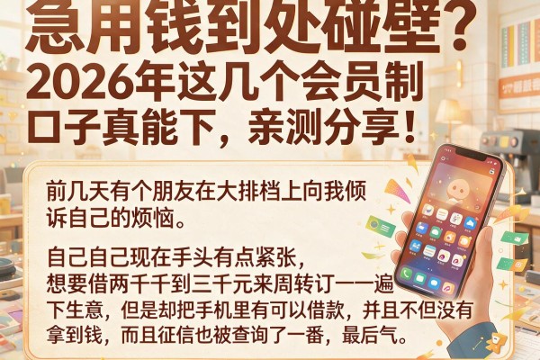 急用钱到处碰壁？2026年这几个会员制口子真能下，亲测分享！