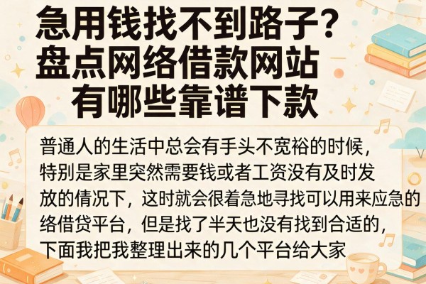 急用钱找不到路子？盘点网络借款网站有哪些靠谱下款