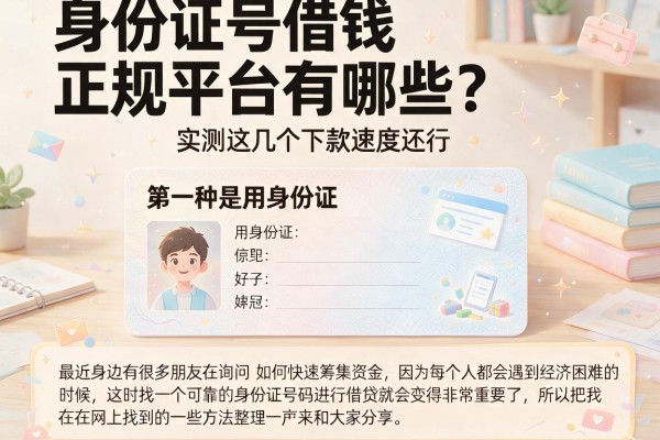 身份证号借钱正规平台有哪些？实测这几个下款速度还行