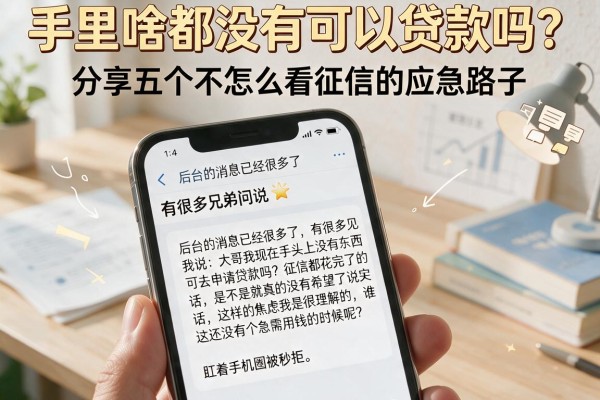 手里啥都没有可以贷款吗？分享五个不怎么看征信的应急路子