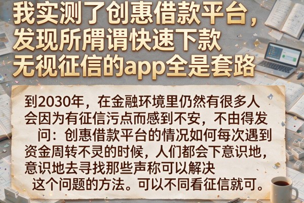 我实测了创惠借款平台，发现所谓快速下款无视征信的app全是套路
