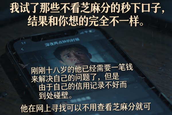 我试了那些不看芝麻分的秒下口子，结果和你想的完全不一样