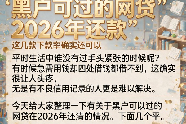 黑户可过的网贷2026年还款，这几款下款率确实还可以