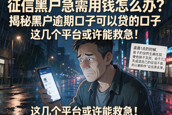 征信黑户急需用钱怎么办？揭秘黑户逾期口子可以贷的口子，这几个平台或许能救急！