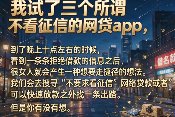 我试了三个所谓不看征信的网贷app,结局让人意外