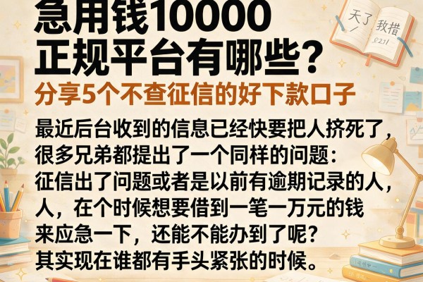 急用钱10000正规平台有哪些?分享5个不查征信的好下款口子