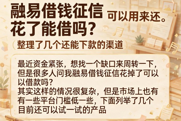 融易借钱征信花了能借吗？整理了几个还能下款的渠道