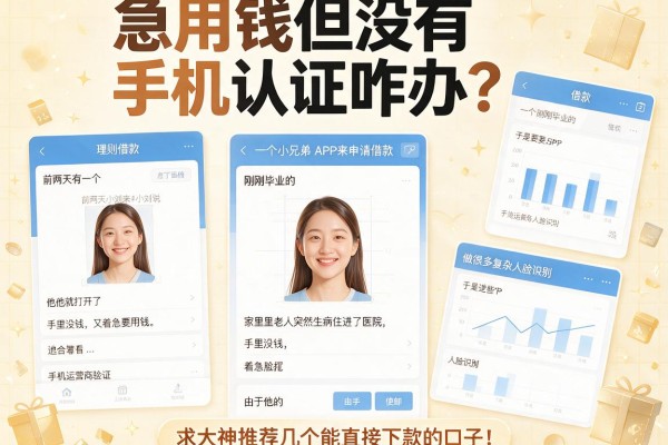 急用钱但没有手机认证咋办？求大神推荐几个能直接下款的口子！