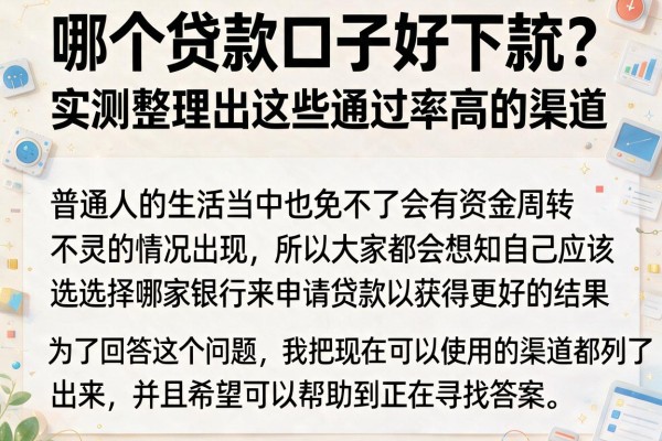 哪个贷款口子好下款？实测整理出这些通过率高的渠道