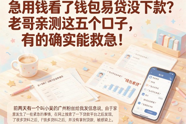 急用钱看了钱包易贷没下款？老哥亲测这五个口子，有的确实能救急！