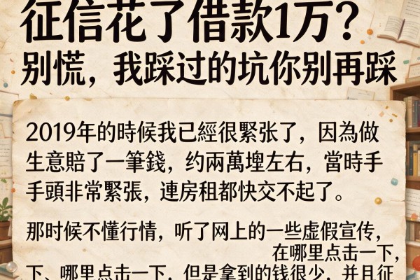征信花了借款1万？别慌，我踩过的坑你别再踩