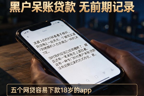 黑户呆账贷款无前期记录，详尽说明五个网贷容易下款18岁的app