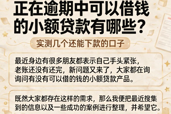 正在逾期中可以借钱的小额贷款有哪些？实测几个还能下款的口子