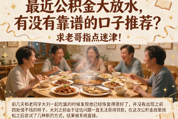 最近公积金大放水,有没有靠谱的口子推荐?求老哥指点迷津!