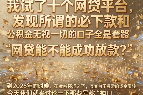 我试了十个网贷平台,发现所谓的必下款和公积金无视一切的口子全是套路