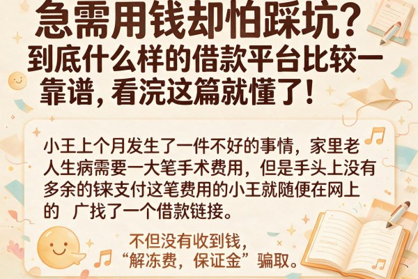 急需用钱却怕踩坑？到底什么样的借款平台比较靠谱，看完这篇就懂了！
