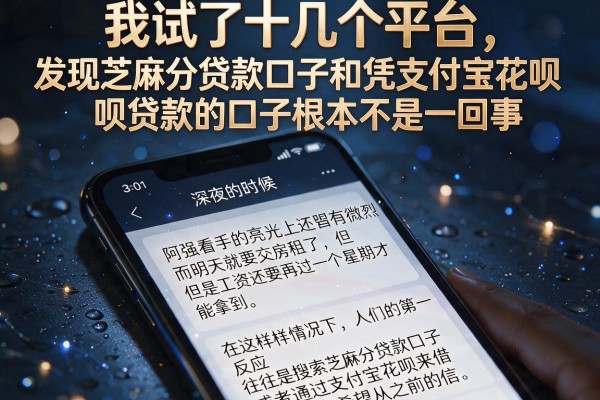 我试了十几个平台，发现芝麻分贷款口子和凭支付宝花呗贷款的口子根本不是一回事