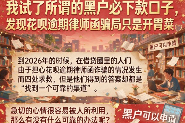 我试了所谓的黑户必下款口子，发现花呗逾期律师函骗局只是开胃菜