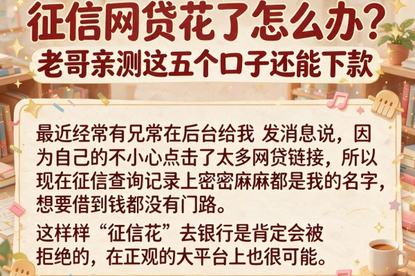 征信网贷花了怎么办？老哥亲测这五个口子还能下款