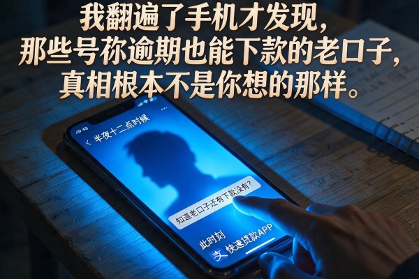 我翻遍了手机才发现，那些号称花呗逾期也能下款的老口子，真相根本不是你想的那样