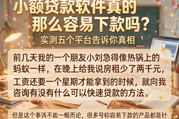 小额贷款软件真的那么容易下款吗？实测五个平台告诉你真相