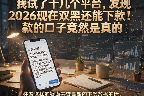 我试了十几个平台，发现2026现在双黑还能下款的口子竟然是真的