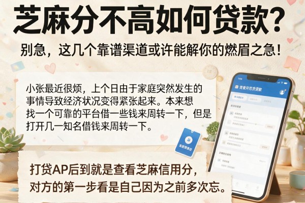 芝麻分不高如何贷款？别急，这几个靠谱渠道或许能解你的燃眉之急！