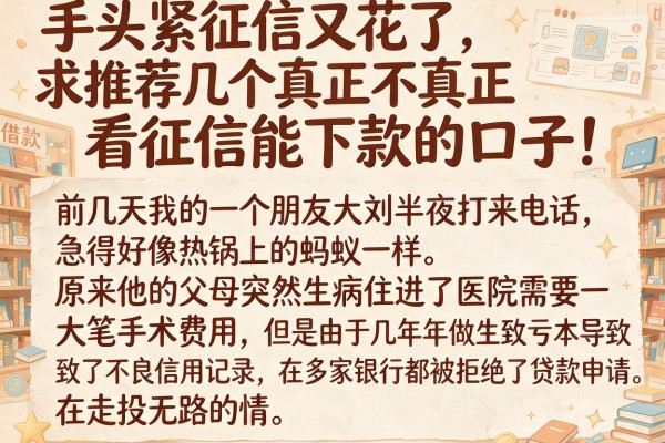 手头紧征信又花了，求推荐几个真正不看征信能下款的口子！