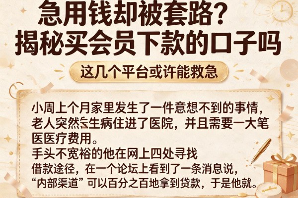 急用钱却被套路？揭秘买会员下款的口子吗，这几个平台或许能救急