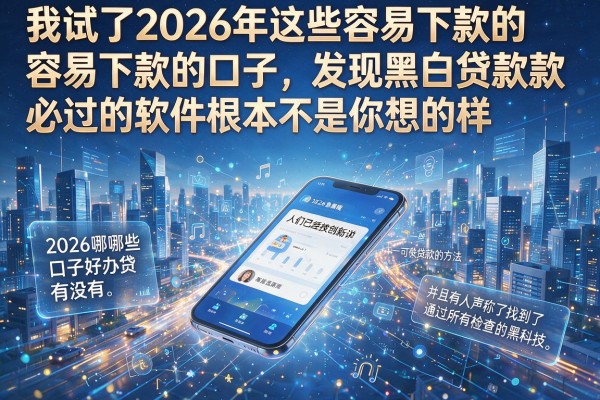 我试了2026年这些容易下款的口子,发现黑白贷款必过的软件根本不是你想的那样
