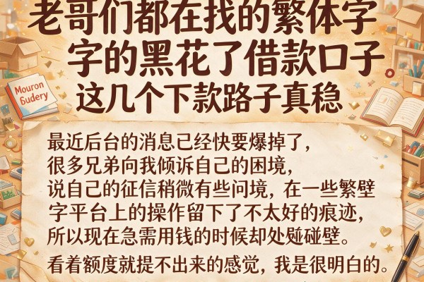 老哥们都在找的繁体字的黑花了借款口子，这几个下款路子真稳