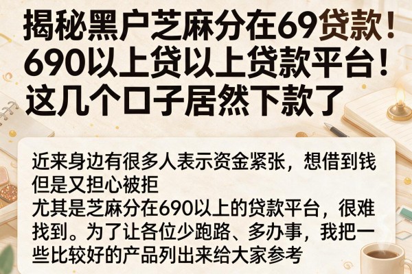 揭秘黑户芝麻分690以上贷款平台，这几个口子居然下款了