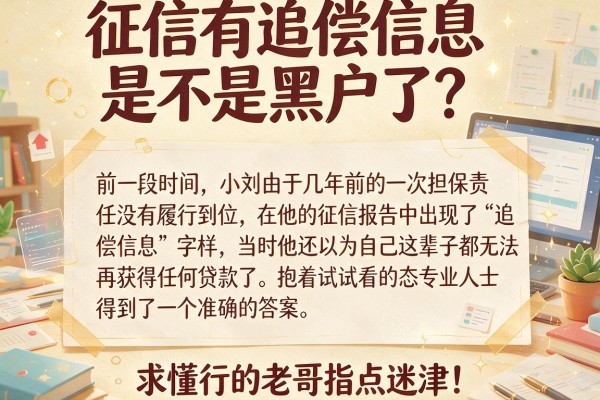 征信有追偿信息是不是黑户了？求懂行的老哥指点迷津！