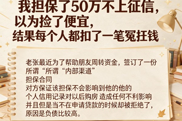 我担保了50万不上征信，以为捡了便宜，结果每个人都扣了一笔冤枉钱